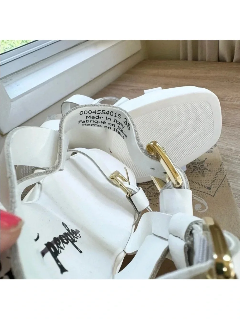 New Free People Pamela Double Stack Platform Heels White Womens 8